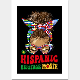 Groovy Hispanic Heritage Month Latino Countries Black Women Posters and Art